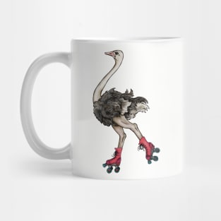 Ostrich on Roller Skates Mug